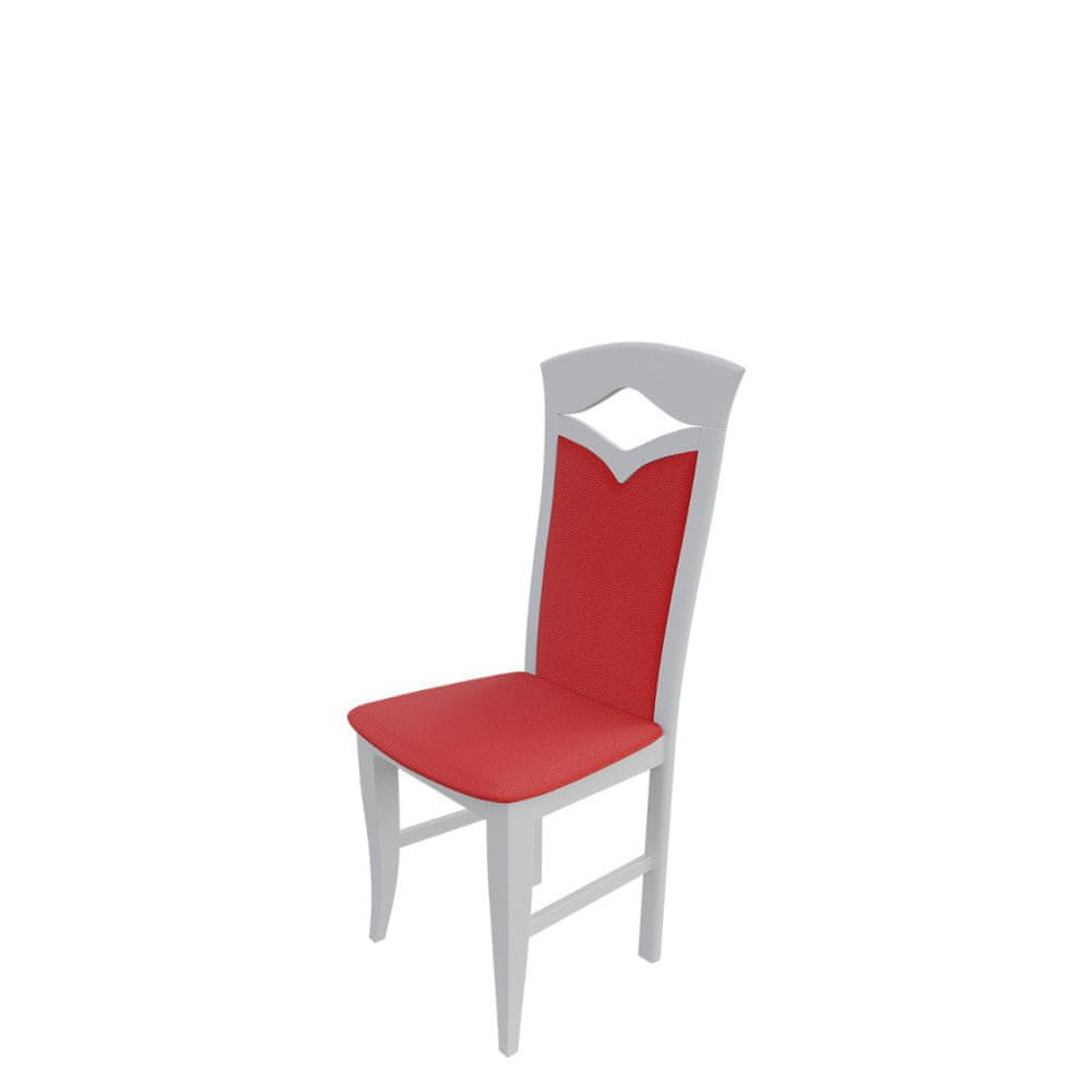 Veneti Jedálenská stolička MOVILE 30 - biela / červená ekokoža